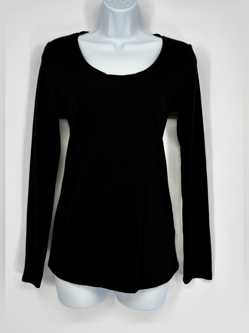 Heart & Hips Black Long Sleeve Scoop Neck Top Size M
